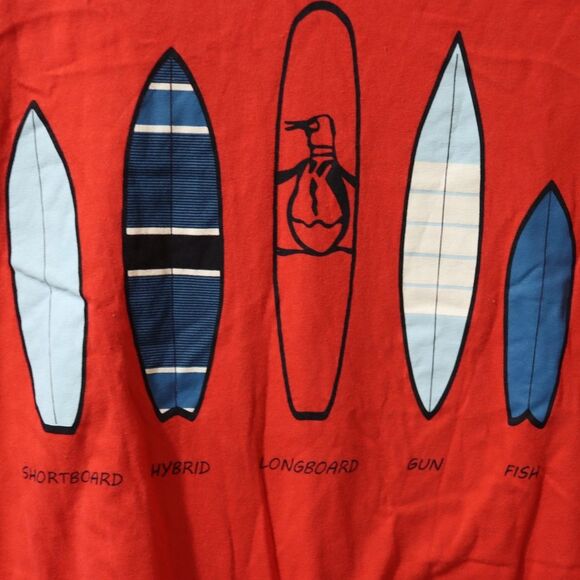 Penguin Red Surf Board Graphic Tshirt LG - Picture 3 of 7